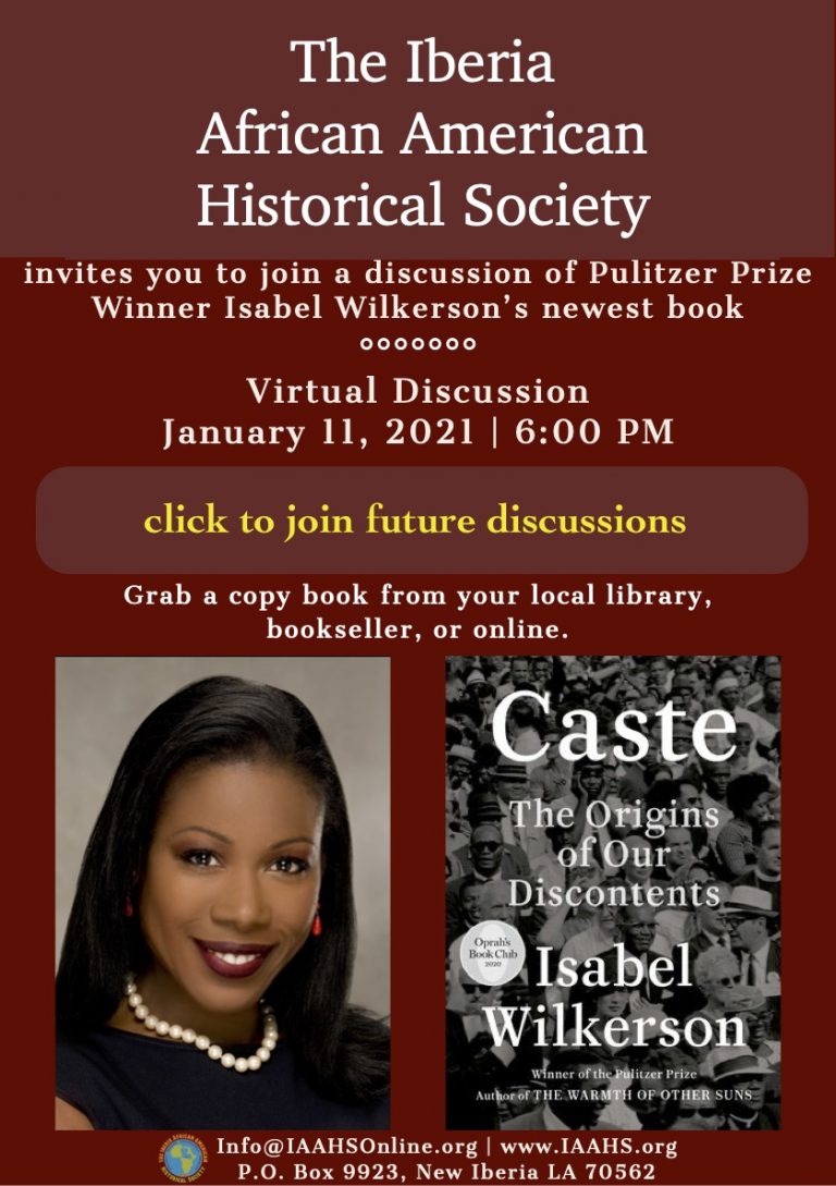 The Iberia African American Historical Society Book Club – January 2021