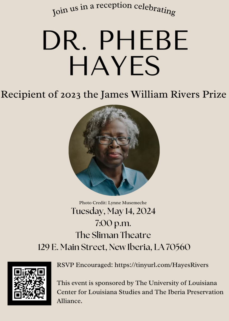 Dr. Phebe Hayes Recipient of The 2023 James William Rivers Prize
